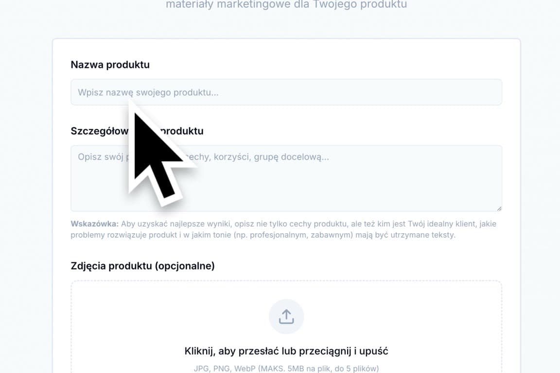 Dodaj informacje o produkcie - krok 01